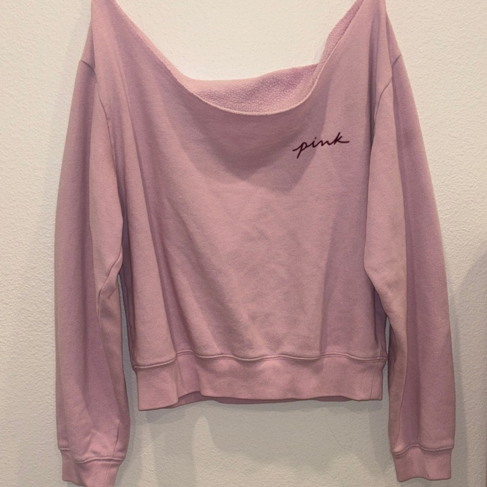 Victoria's Secret Light Pink Off-the-Shoulder Sweater